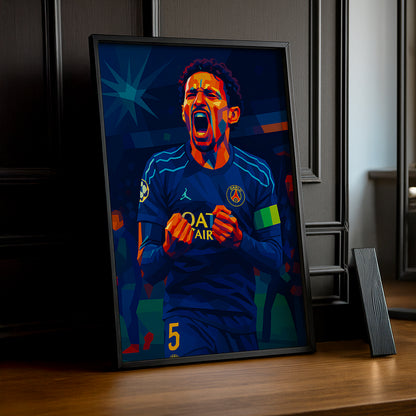 Cadre photo Paris Saint-Germain Marquinhos illustration