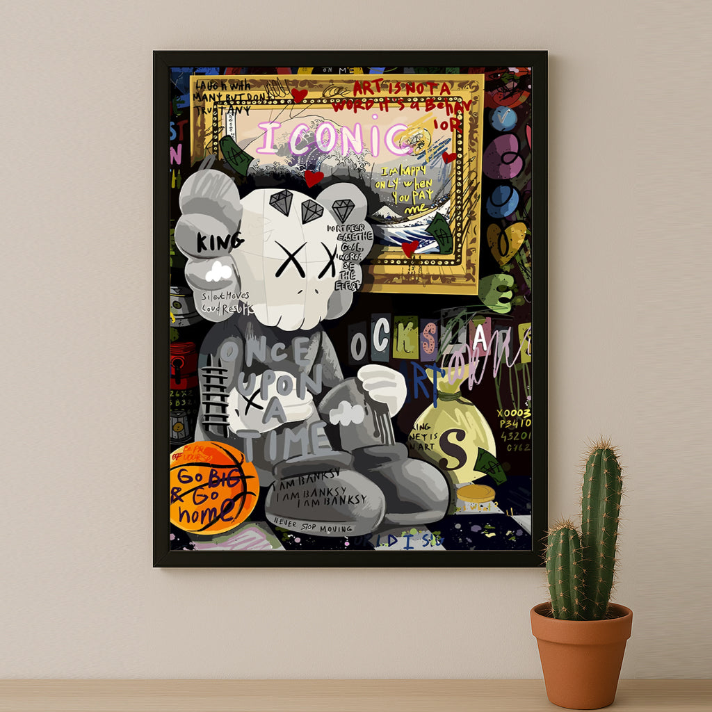 Cadre photo Kaws - Graffiti Iconic