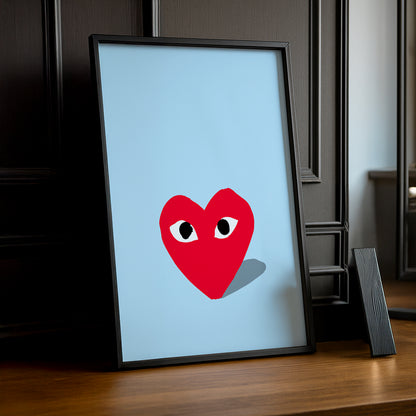 Cadre photo Comme Des Garçons fond bleu