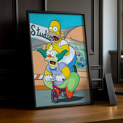 Cadre Photo Les Simpsons - Homer Simpson et Krusty le Clown