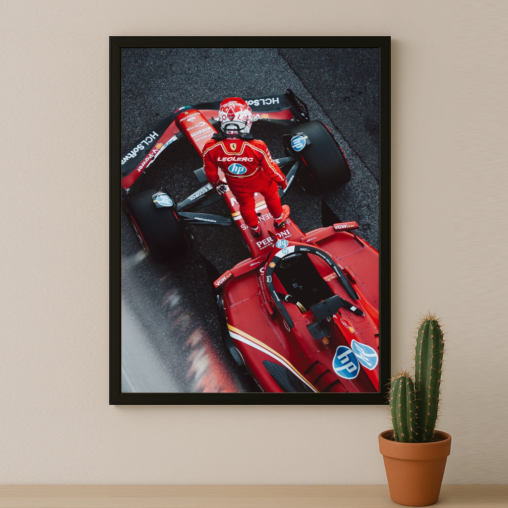 Poster encadrée Formule 1 - Leclerc