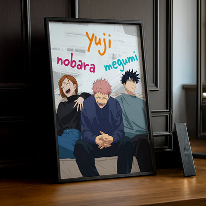 Cadre Photo Jujutsu Kaisen - Nobara, Yuji, Negumi