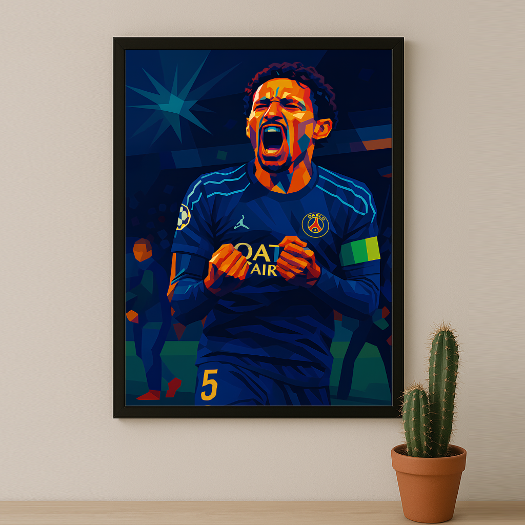 Cadre photo Paris Saint-Germain Marquinhos illustration