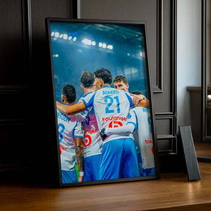Poster encadrée Olympique de Marseille - Aguerd célébration