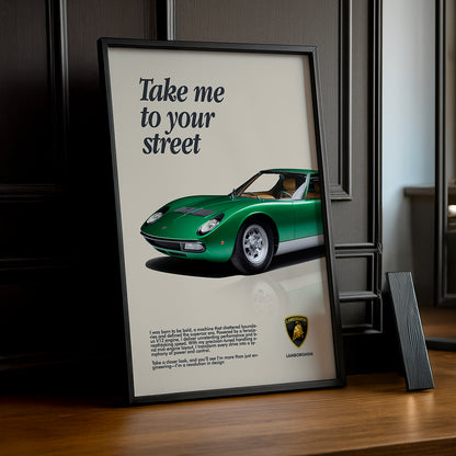 Cadre photo Lamborghini Take me to your street