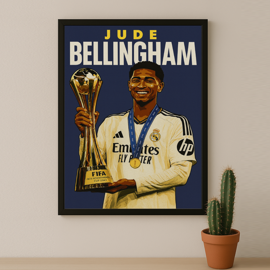 Cadre Photo Jude Bellingham Real Madrid – Affiche HD Encadrée Papier Premium