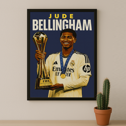 Cadre Photo Jude Bellingham Real Madrid – Affiche HD Encadrée Papier Premium