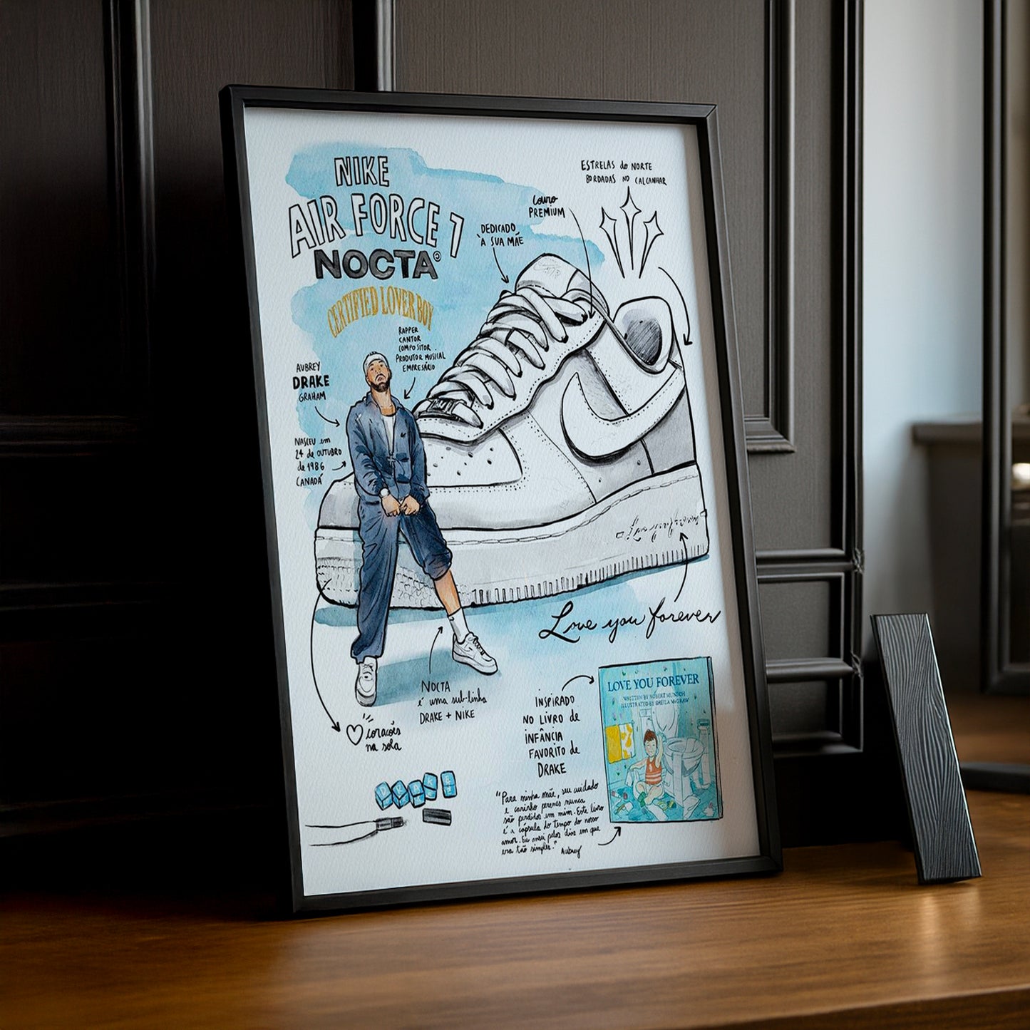 Cadre photo Nike Air Force 1 x Nocta Illustration