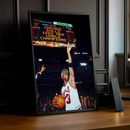 Cadre photo NBA - Michael Jordan World Champions