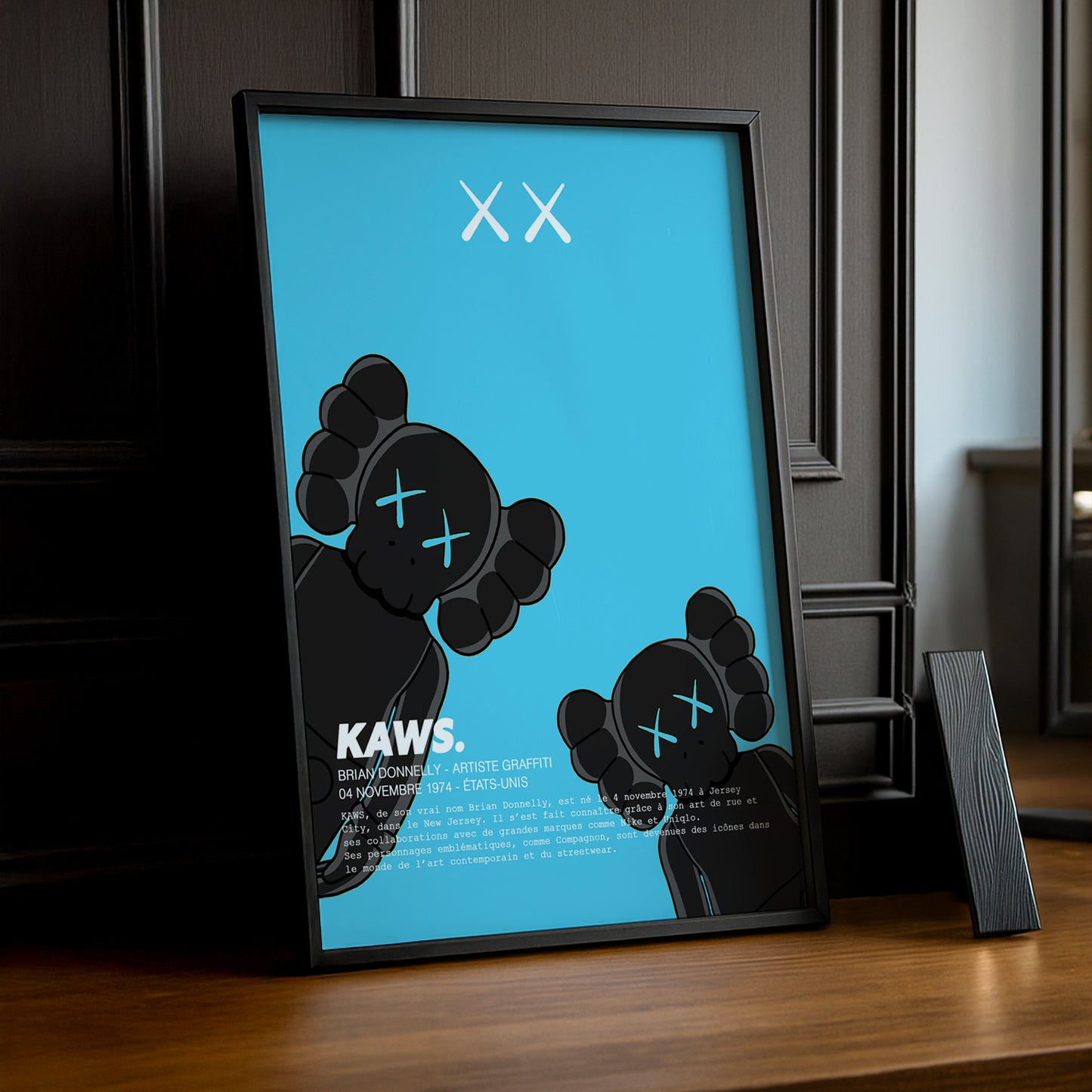 Cadre photo Kaws Double Companion bleu