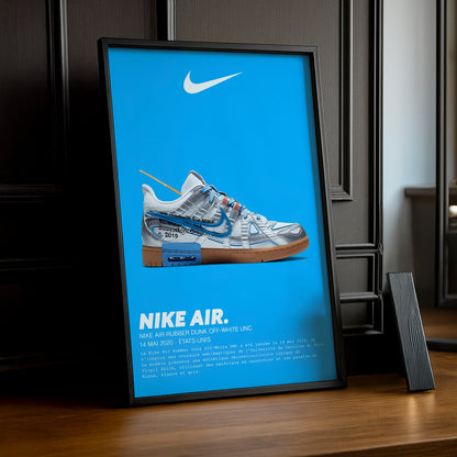Nike Air Rubber Dunk Off-White UNC Bilderrahmen 