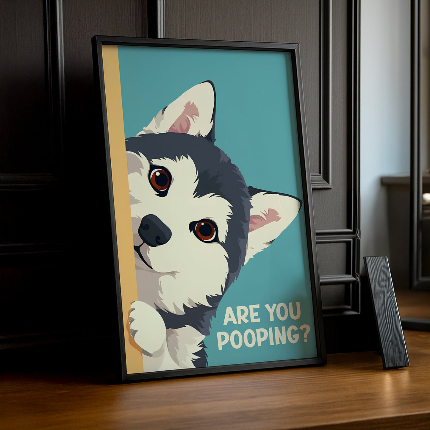 Chien Husky Are You Pooping ? - Poster