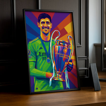 Cadre Photo Courtois Real Madrid – Affiche HD Encadrée Papier Premium