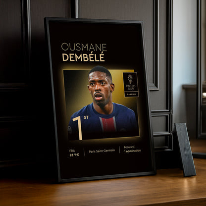 Poster Ousmane Dembélé Gagnant du Ballon d'Or 2025