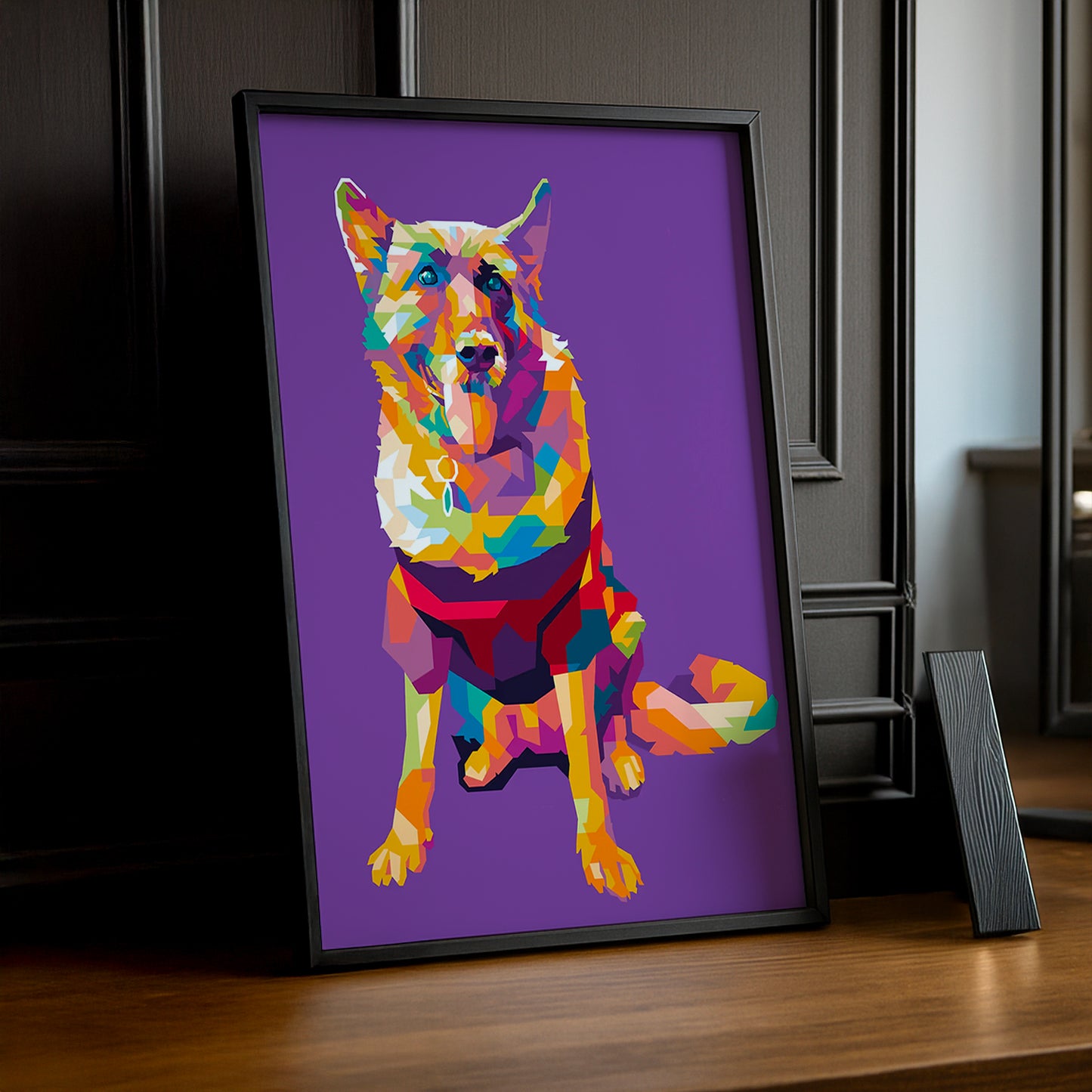 Cadre Photo Chien - Illustration violet