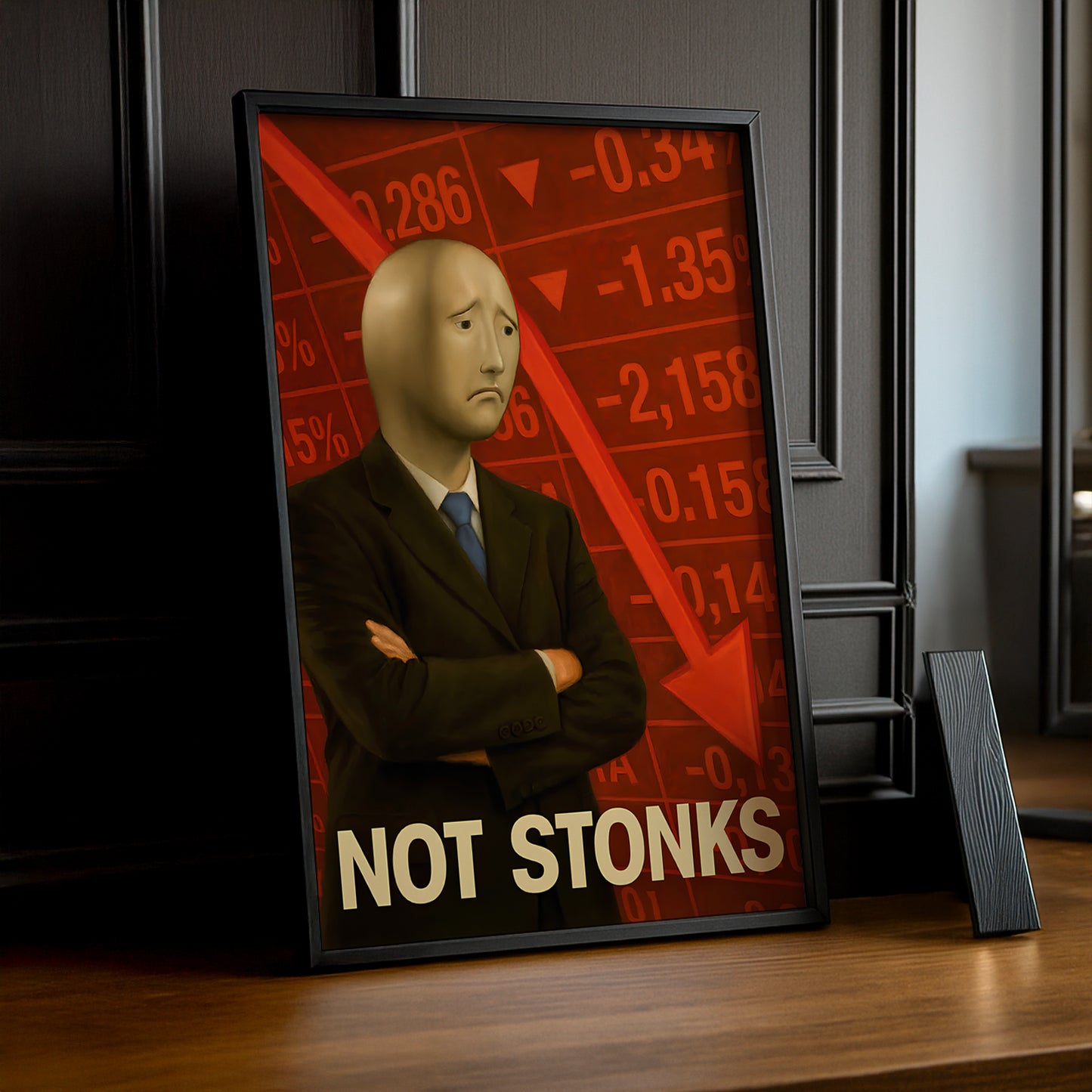 Cadre photo Motivation - Not Stonks meme