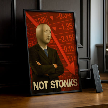 Cadre photo Motivation - Not Stonks meme
