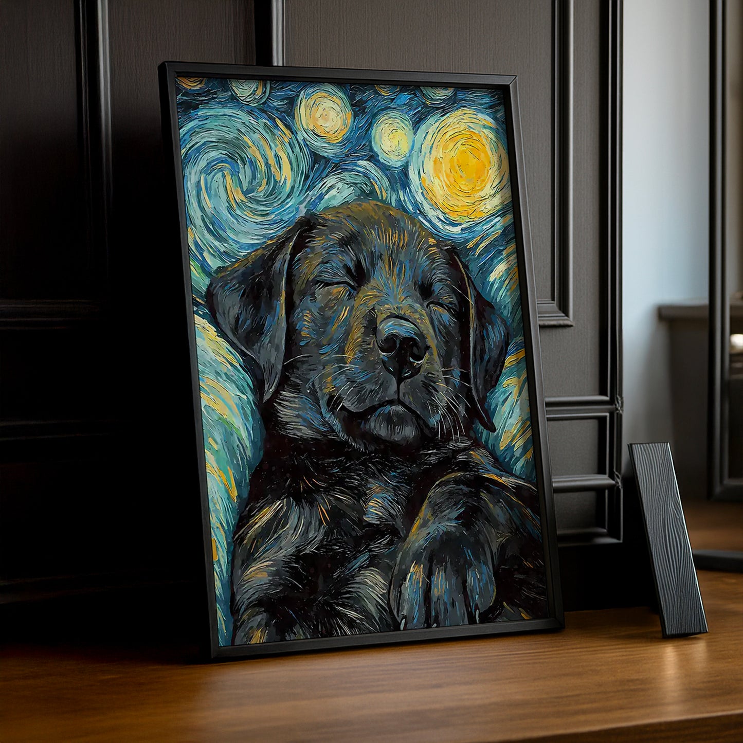 Cadre Photo Chien - Chiot noir