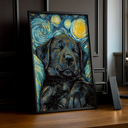 Cadre Photo Chien - Chiot noir