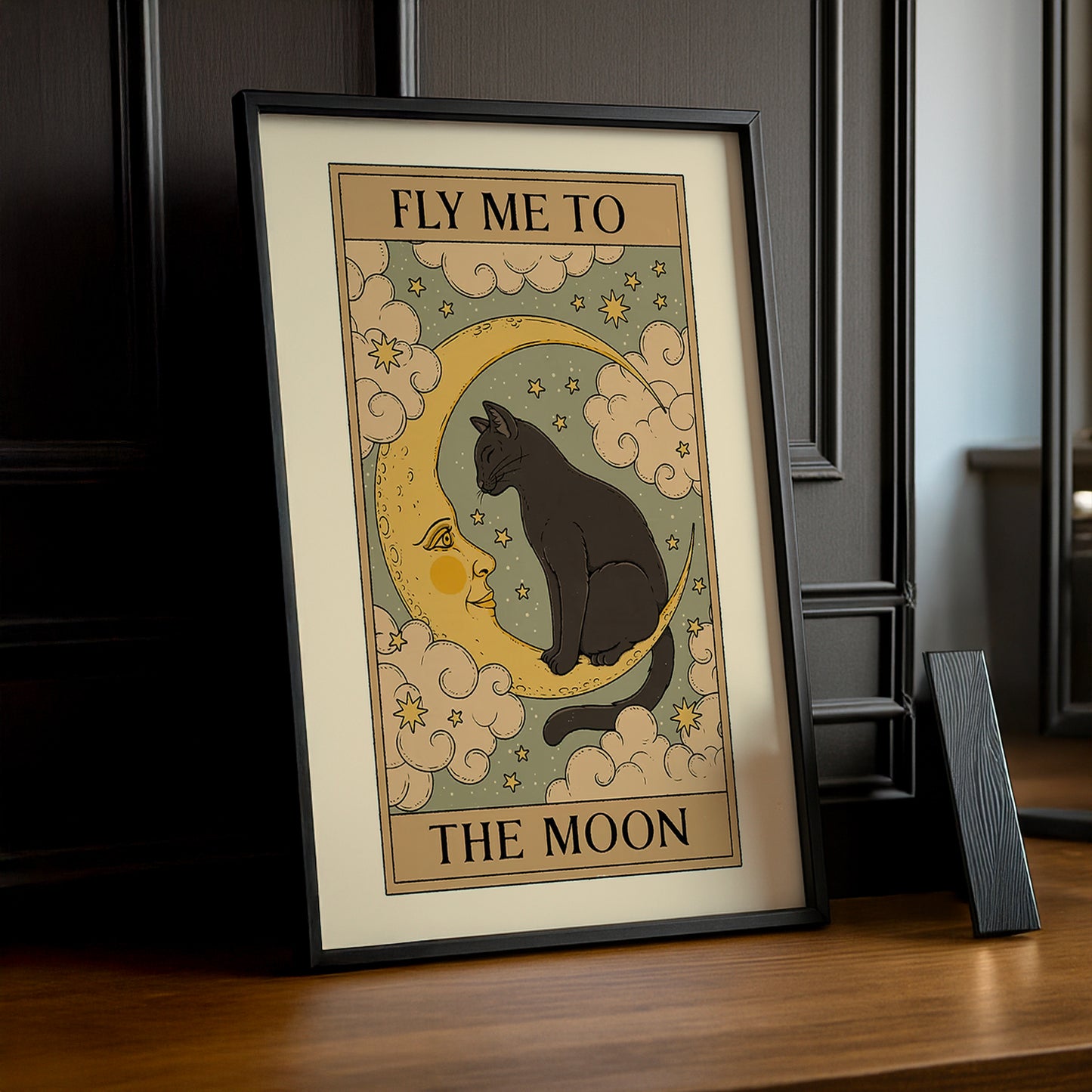 Cadre Photo Chat - Fly Me To The Moon