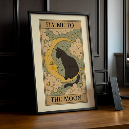 Cadre Photo Chat - Fly Me To The Moon