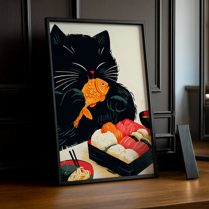 Cadre Photo Chat - Fish & Sushi