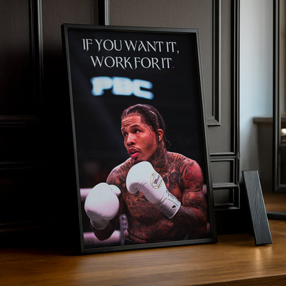 Cadre Photo Boxe - Gervonta Davis "If You Want It, Work For It"