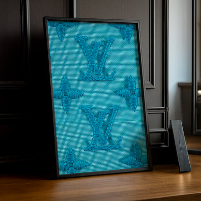 Cadre photo Louis Vuitton couture bleu ciel