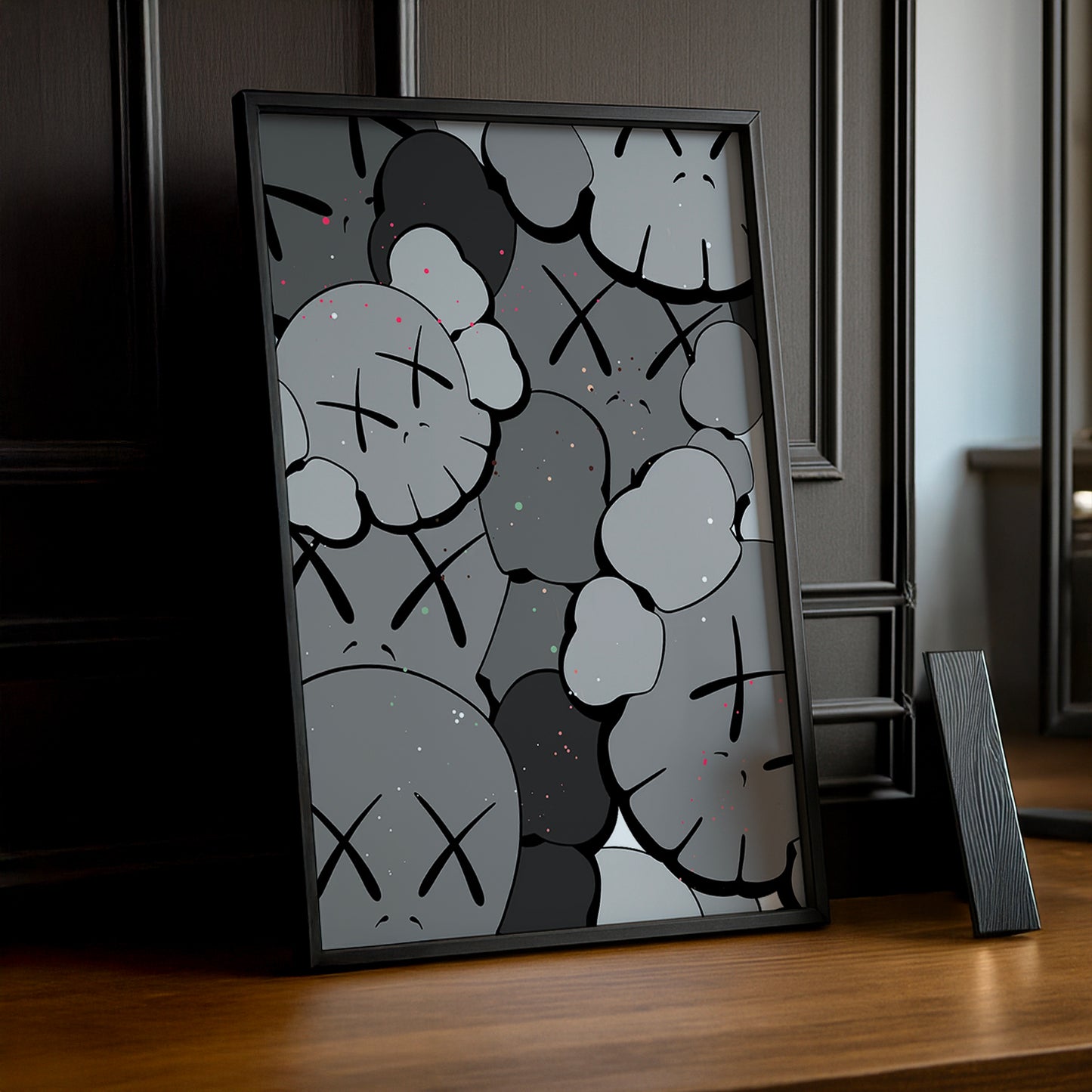 Cadre photo Kaws Gris