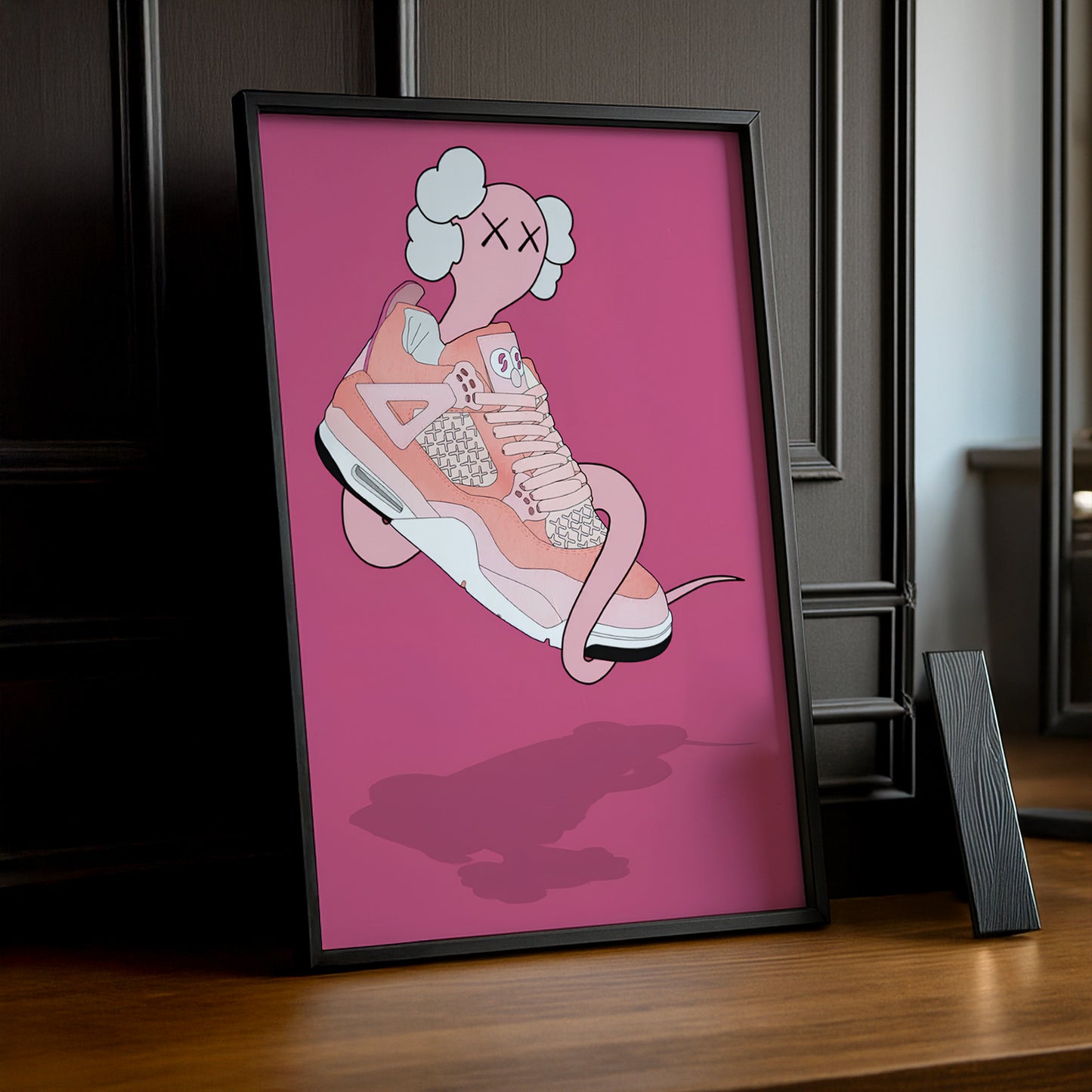 Cadre photo Air Jordan 1 Kaws Rose