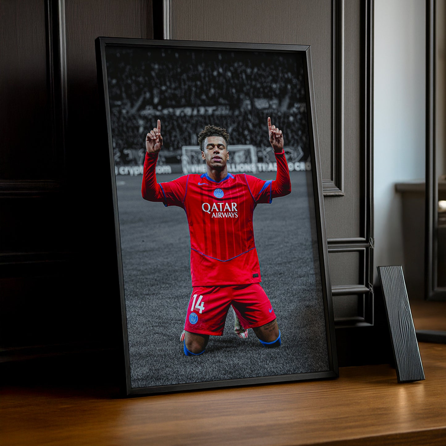 Cadre Photo Paris Saint-Germain - Désiré Doué Noir et Blanc