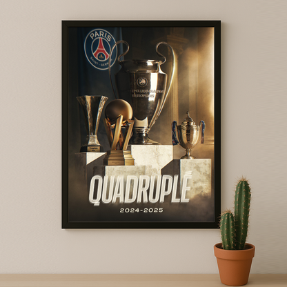 Cadre photo Paris Saint-Germain Quadruplé
