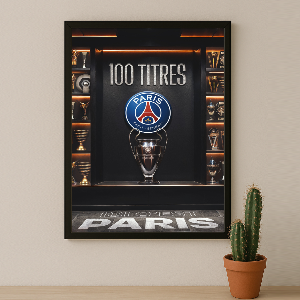 Cadre photo 100 Titres Paris Saint-Germain Ligue des champions