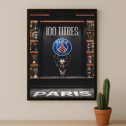 Cadre photo 100 Titres Paris Saint-Germain Ligue des champions