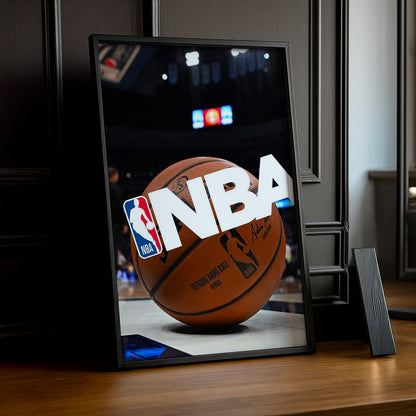 Cadre photo NBA - Ballon, logo