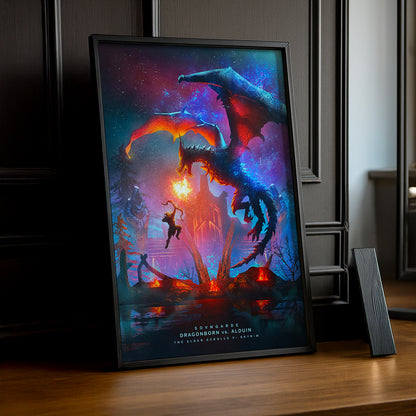 Cadre Photo Skyrim - Dragonborn vs Alduin