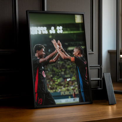 Cadre photo de Lamine Yamal x Raphinha