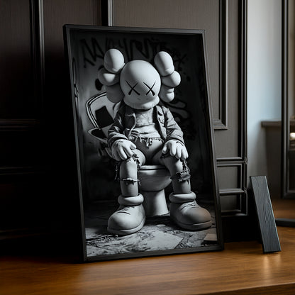 Cadre photo Kaws - Toilette