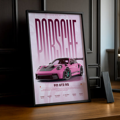 Cadre photo Porsche GT3 RS 911 rose