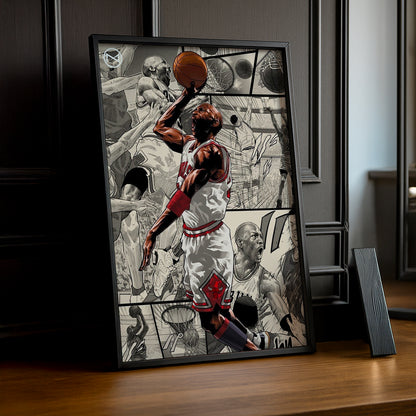 Cadre photo NBA - Michael Jordan Bande Dessinée