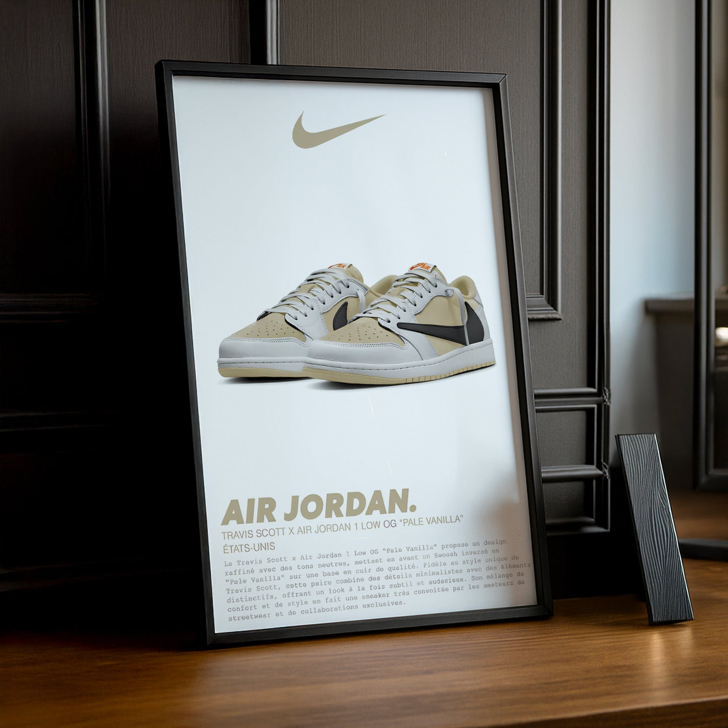 Cadre photo Travis Scott x Air Jordan 1 Low OG Pale Vanilla