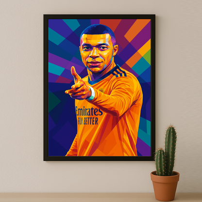Cadre Photo Kylian Mbappé Real Madrid – Affiche HD Encadrée Papier Premium