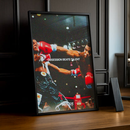 Cadre Photo Boxe - Mike Tyson "Obsession Beats Talent"