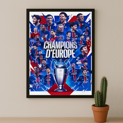 Cadre photo Paris Saint-Germain Champions d'Europe
