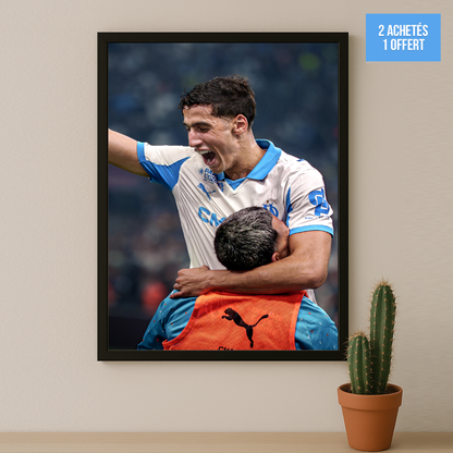 Poster encadrée Olympique de Marseille - Nayef Aguerd