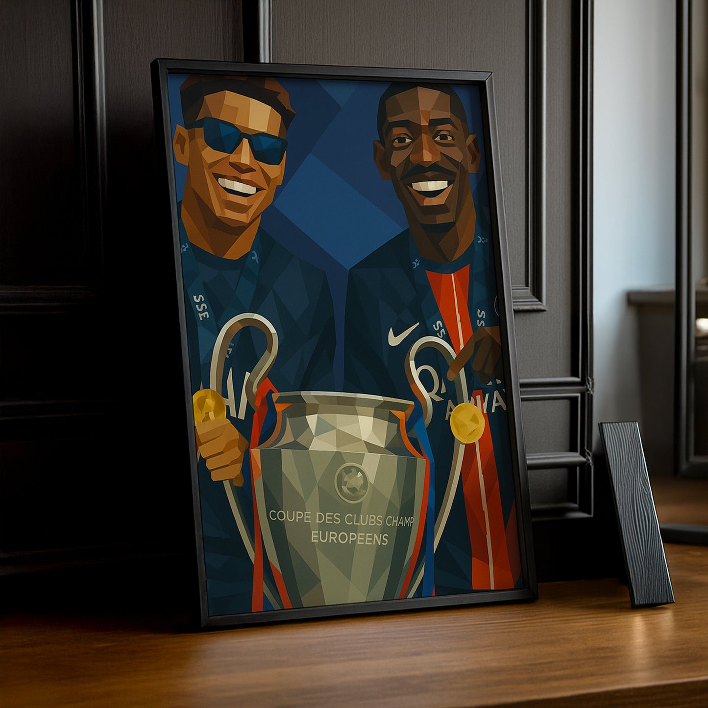 Cadre photo PSG illustration Dembélé x Hakimi