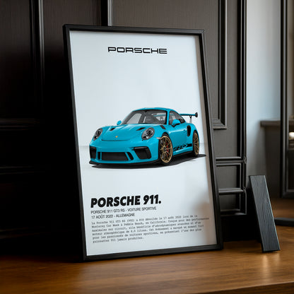 Cadre photo Porsche 911 GT3 RS Bleu