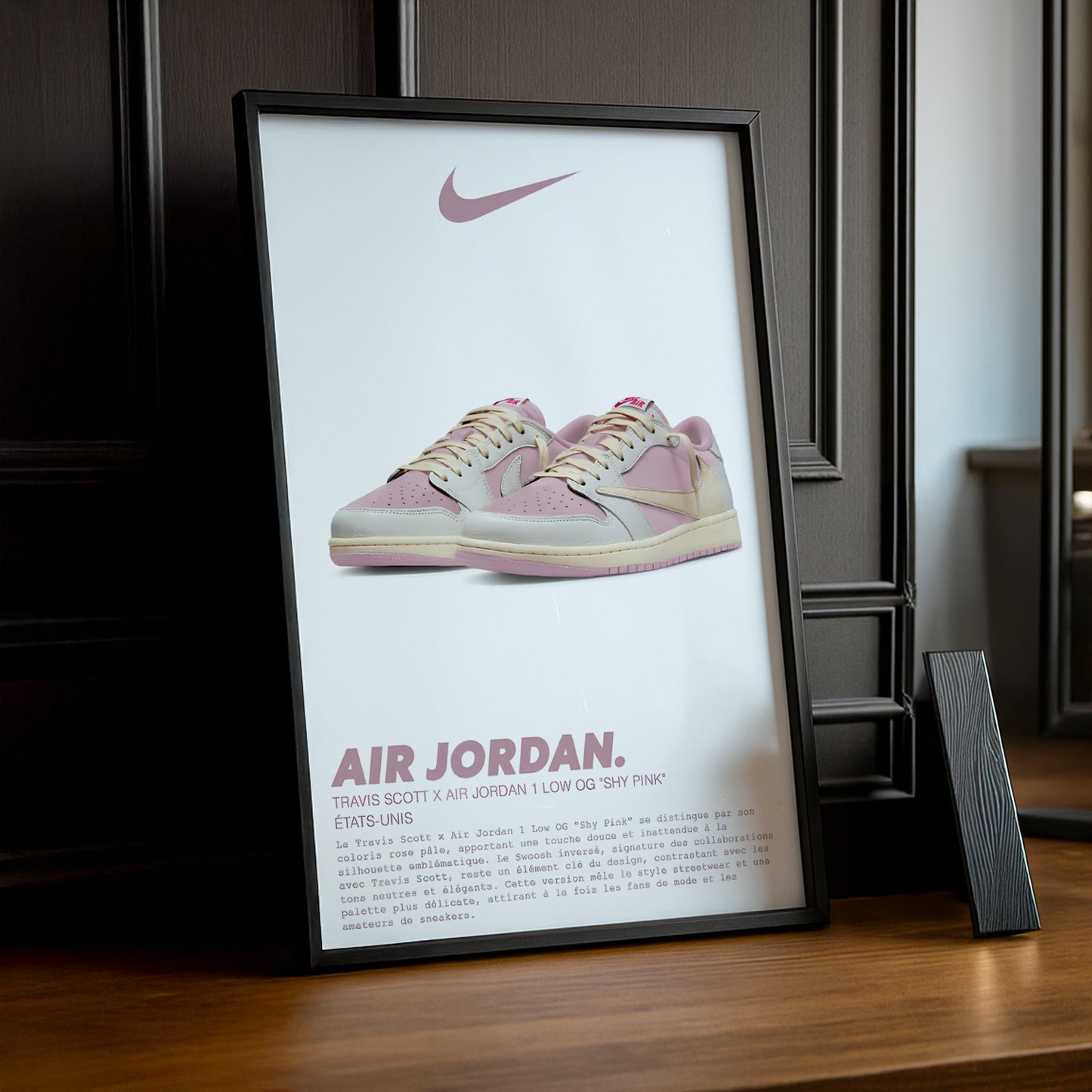 Travis Scott x Air Jordan 1 Low OG Shy Pink Fotorahmen 