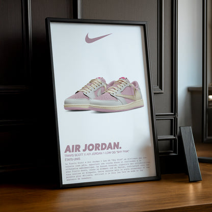 Travis Scott x Air Jordan 1 Low OG Shy Pink Fotorahmen 
