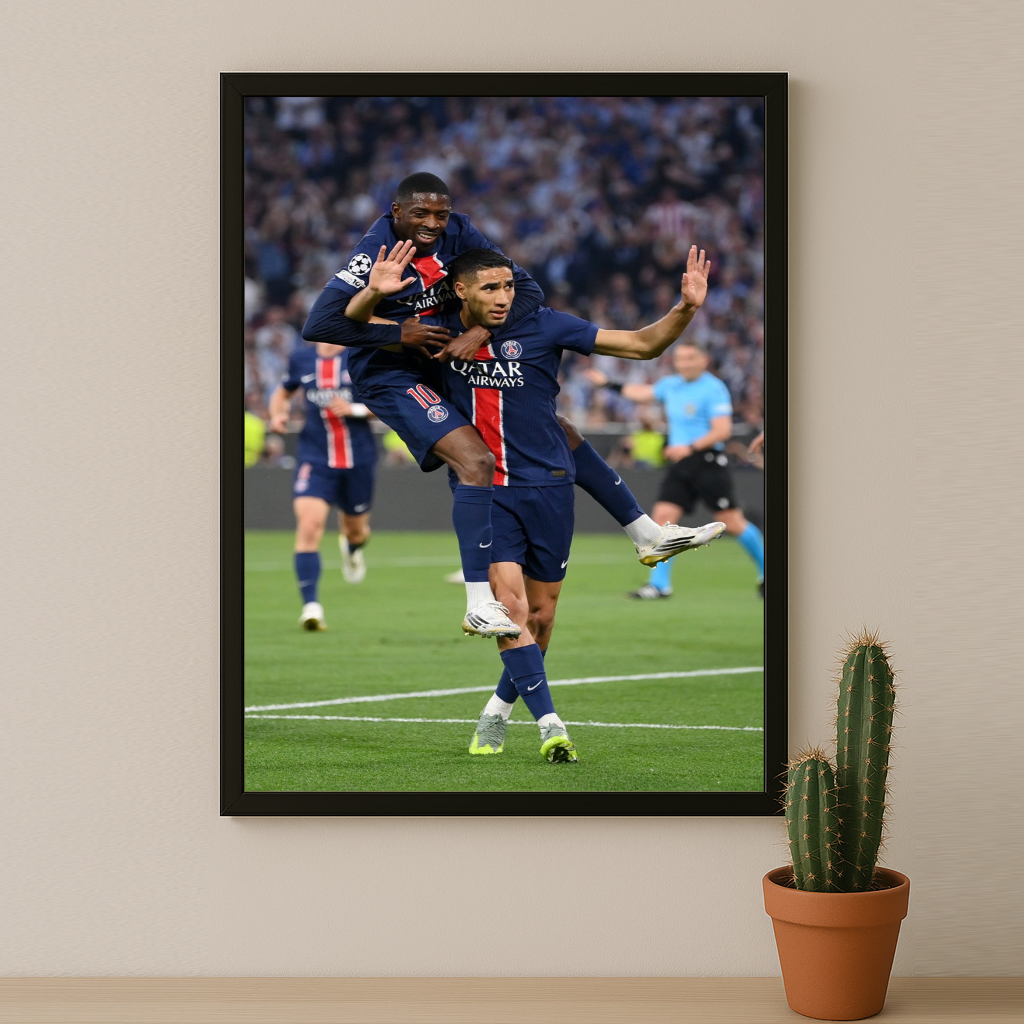 Cadre photo Ousmane Dembélé x Achraf Hakimi PSG
